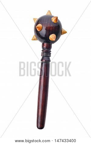 Old-time Wooden mace Isolated on white background