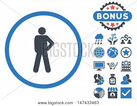 Audacity icon with bonus symbols. Vector illustration style is flat iconic bicolor symbols, smooth blue colors, white background.