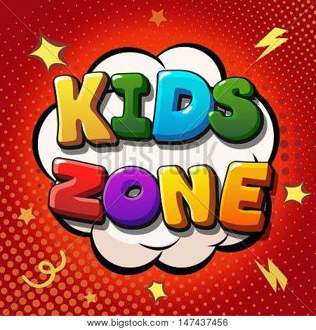 Kids zone banner design. Children playground zone. Children Place label. banner