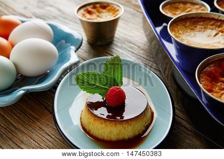 Custard Creme Caramel Flan dessert bain marie oven cooked