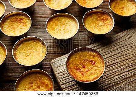 Custard Creme Caramel Flan dessert bain marie oven cooked