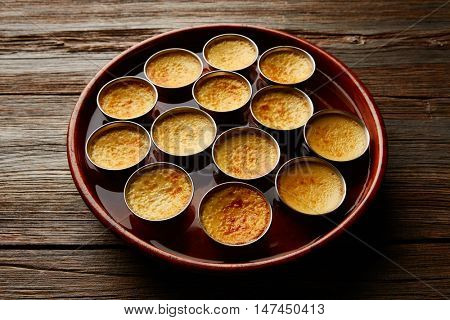 Custard Creme Caramel Flan dessert bain marie oven cooked