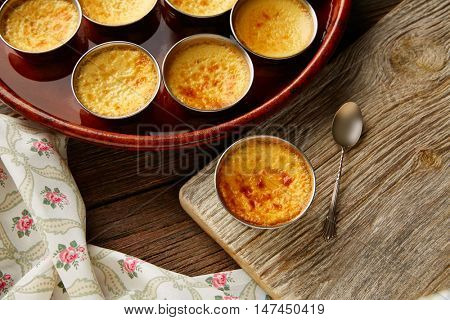 Custard Creme Caramel Flan dessert bain marie oven cooked