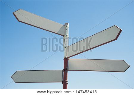 Blank sign post