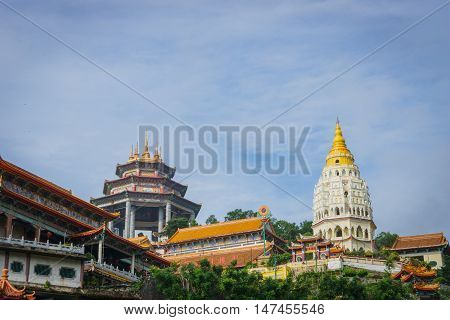 View of Kek Lok Si temple in George Town, Penang, Malaysia