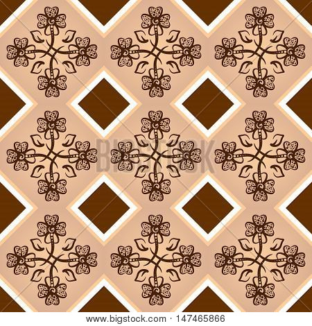 Abstract flower seamless pattern. tile. Vector illustration