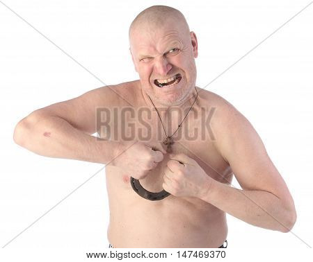 Portrait Of An Adult Man With A Naked Torso