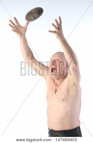 Portrait Of An Adult Man With A Naked Torso