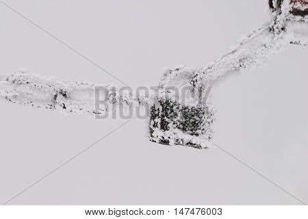 Lock And Chain In Hoarfrost