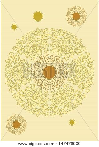 temple temple thai art outline illustrator vector