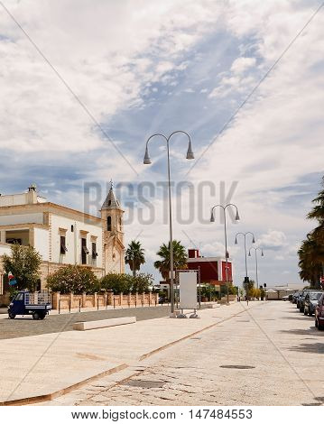 The principal Avenue in Savelletri of Fasano (Italy)