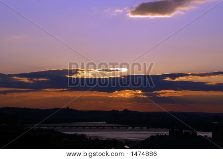 Dramatické Boston Sunset