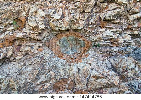 Stone Sun - unique geological formation originated during ancient volcanic eruptions