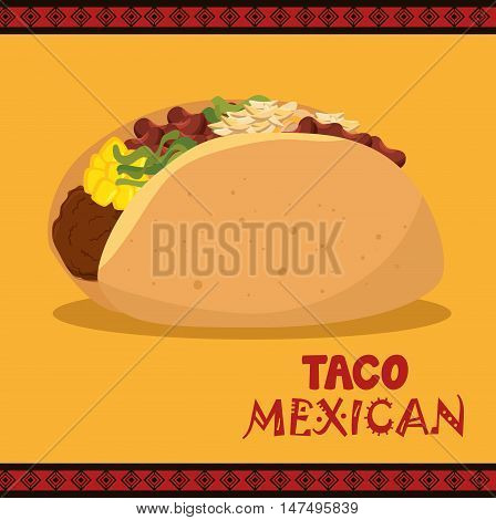 cartoon taco food mexico design isolated vector illustration eps 10