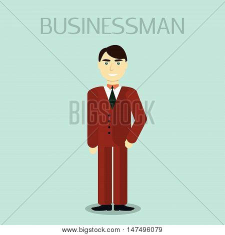 Business Man Male Portrait Flat Design. Business people Vector