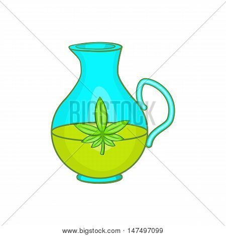 Organic hemp oil icon in cartoon style isolated on white background vector illustration