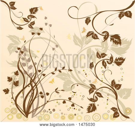 抽象的美丽花卉背景-矢量图