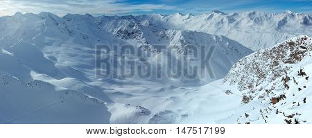 Dolomiten Alps Winter View (austria). Panorama.