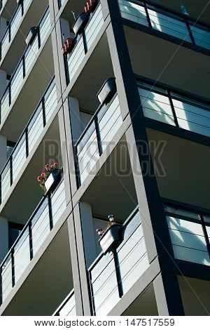 Facade of a residential building in downtown Magdeburg