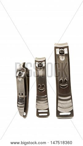 Accessories Tools of a manicure set on a white background