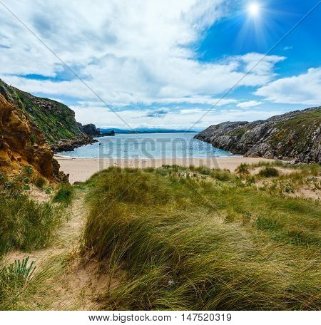 Sunshiny Ocean Coastline Landscape.