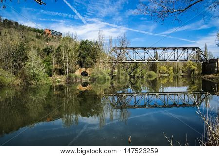 Beautiful Landscape With River Duero, St. Saturio Chirch And Reflections In Water