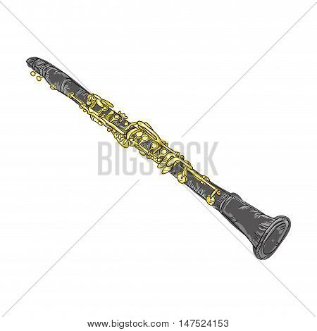clarinet musical instrument. traditional music element. vector illustration