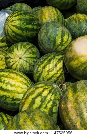 large watermelons at the local farmer's market in Italy