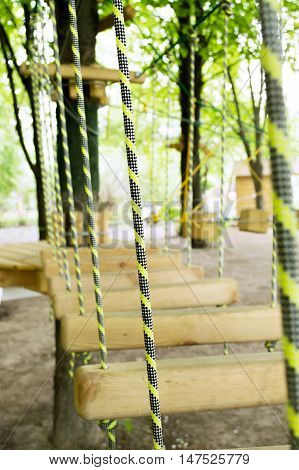 Rope park for kids in the parks