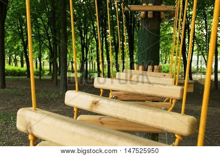 Rope park for kids in the parks