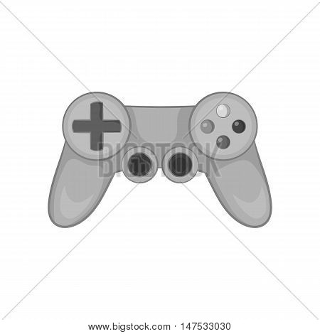 Joystick icon in black monochrome style isolated on white background. Play symbol vector illustration