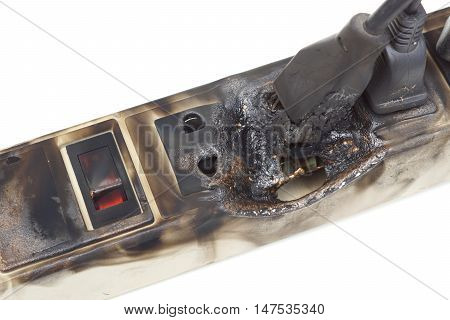 Surge protector caught on fire due to overheat
