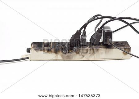 Surge protector caught on fire due to overheat