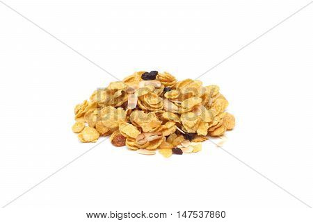 Caramel corn flake isolated on white background