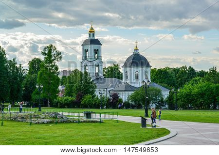 Moscow, Russia - June 08, 2016. Church Of The Icon Of MostHoly Mother Of God Life-Giving Spring in museum-reserve Tsaritsyno.