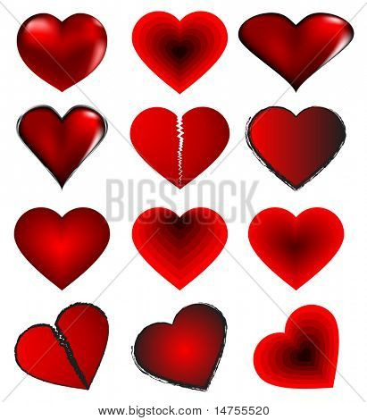 coeurs rouges divers