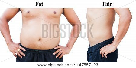 before and after body man fat belly after weight loss