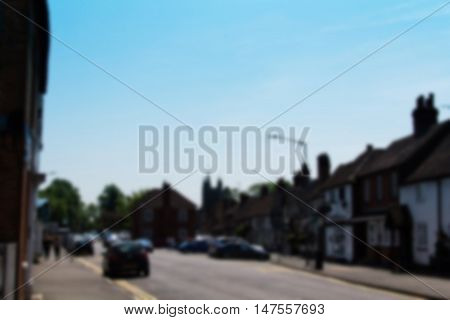 Beaconsfield, England - June 2016: The Old Town Of Beaconfield Dating Backto C.1185 Out Of Focus.