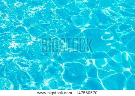 Blue pool water background. Close up look