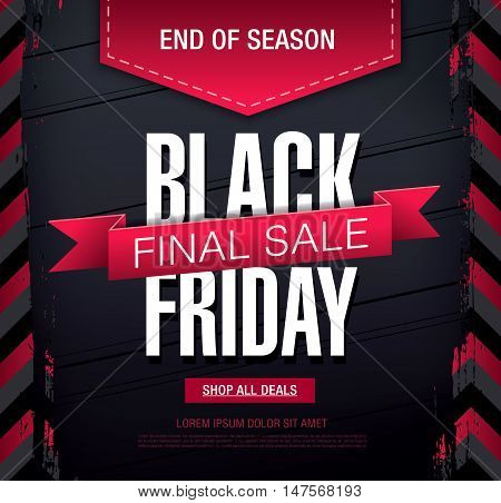 Black friday sale vector template banner design