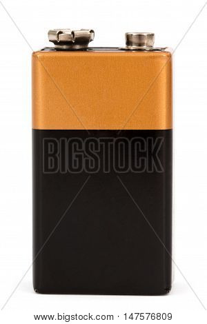 One square battery isolated on white background
