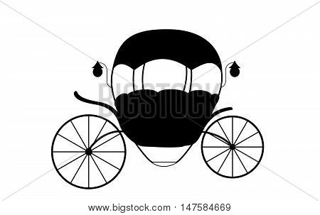 Black and White Cinderella Fairytale carriage. Vector Illustration. EPS10