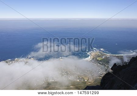 The seaside scenery in the mist,Capetown,South Africa