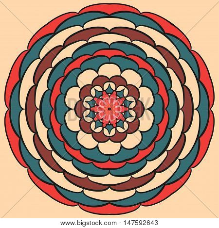 Ornamental mandala arabic round pattern orange shade