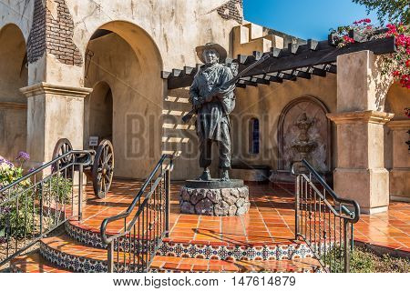 SAN DIEGO, CALIFORNIA - AUGUST 13, 2016: The Mormon Battalion historic site in Old Town, honoring the Mormons soldiers who fought during the Mexican War in 1847.