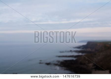 View From The Coastal Path Between Widemouth Bay And Bude Out Of Focus.