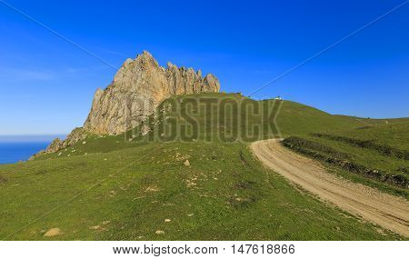 Sacred Mountain Beshbarmak in Azerbaijan nature background