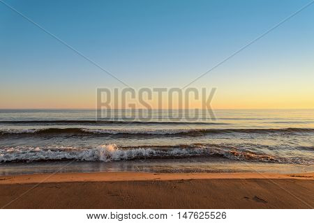 Ocean coast at the sunrise (Thunder Cove Prince Edward Island Canada)