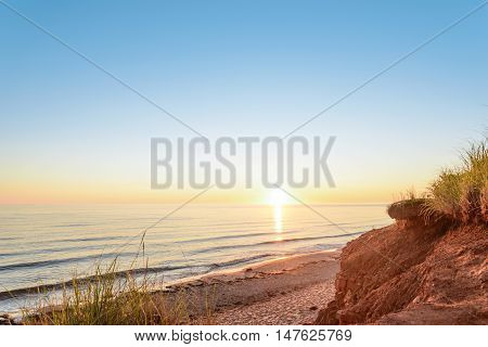 Ocean coast at the sunrise (Thunder Cove Prince Edward Island Canada)