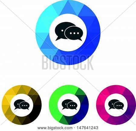 Modern Low Poly Ring Bubble Speech or Chat Icons